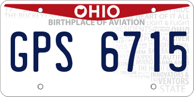 OH license plate GPS6715