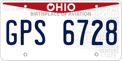 OH license plate GPS6728