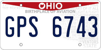 OH license plate GPS6743
