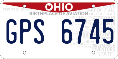 OH license plate GPS6745