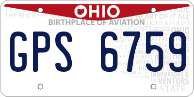 OH license plate GPS6759