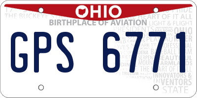 OH license plate GPS6771