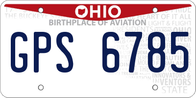 OH license plate GPS6785