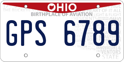 OH license plate GPS6789