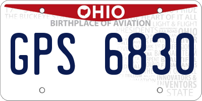 OH license plate GPS6830