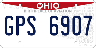 OH license plate GPS6907