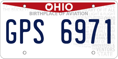 OH license plate GPS6971