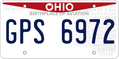 OH license plate GPS6972