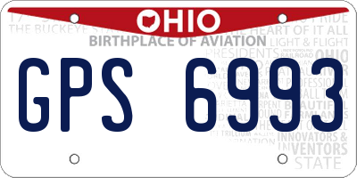 OH license plate GPS6993