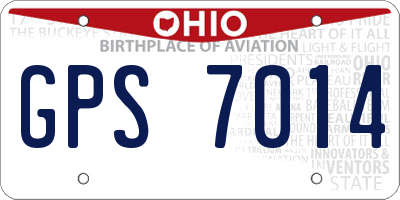 OH license plate GPS7014