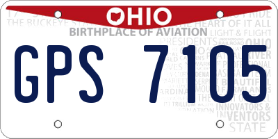 OH license plate GPS7105