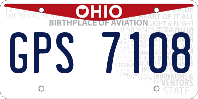 OH license plate GPS7108