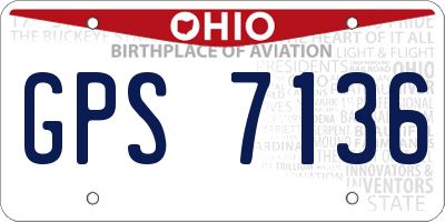OH license plate GPS7136