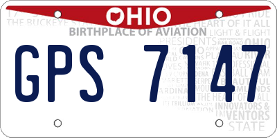 OH license plate GPS7147