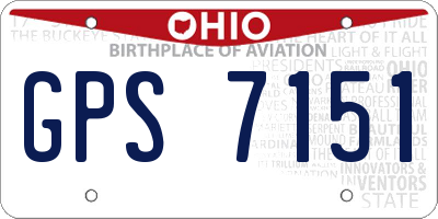 OH license plate GPS7151