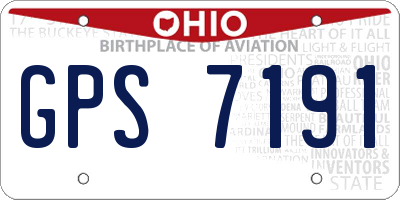 OH license plate GPS7191