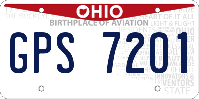 OH license plate GPS7201