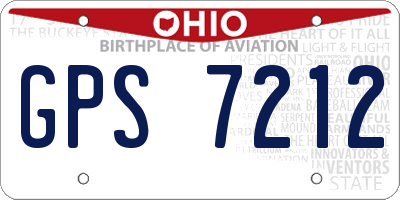 OH license plate GPS7212