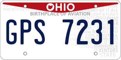OH license plate GPS7231
