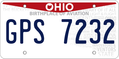 OH license plate GPS7232
