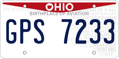 OH license plate GPS7233
