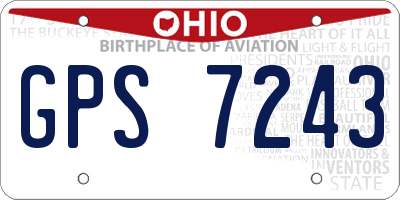 OH license plate GPS7243