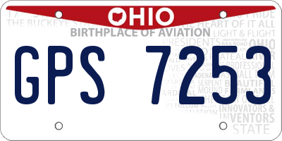 OH license plate GPS7253