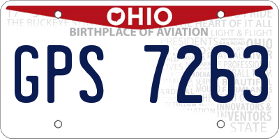 OH license plate GPS7263
