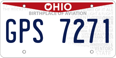 OH license plate GPS7271