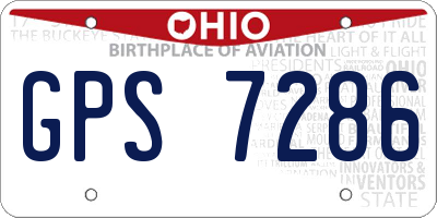 OH license plate GPS7286