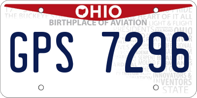 OH license plate GPS7296