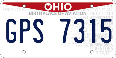 OH license plate GPS7315