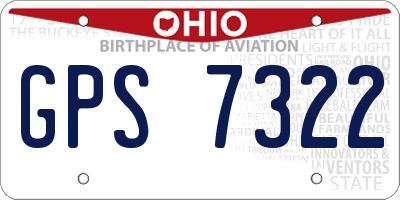 OH license plate GPS7322
