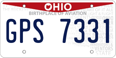 OH license plate GPS7331