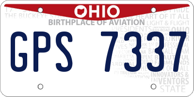OH license plate GPS7337
