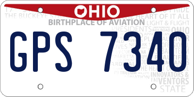 OH license plate GPS7340