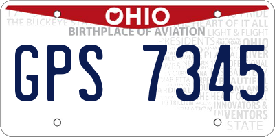 OH license plate GPS7345