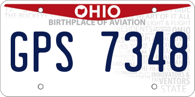 OH license plate GPS7348