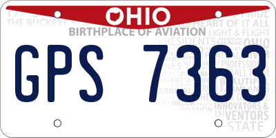 OH license plate GPS7363