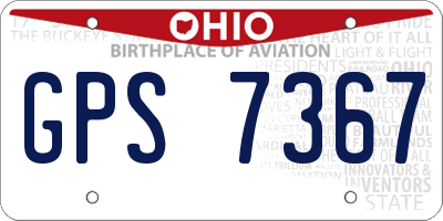 OH license plate GPS7367