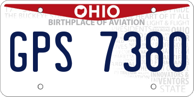 OH license plate GPS7380