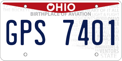 OH license plate GPS7401