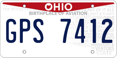 OH license plate GPS7412