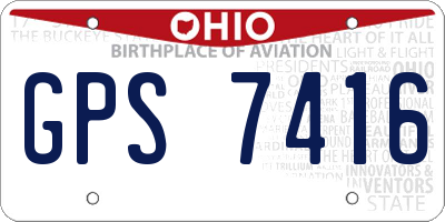 OH license plate GPS7416