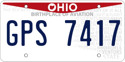 OH license plate GPS7417