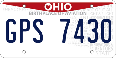 OH license plate GPS7430