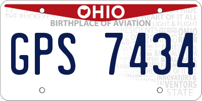OH license plate GPS7434