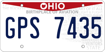 OH license plate GPS7435