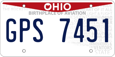 OH license plate GPS7451