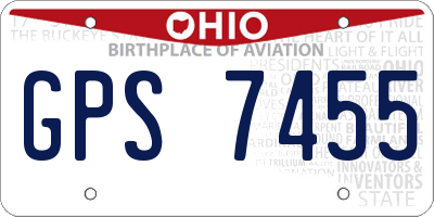 OH license plate GPS7455